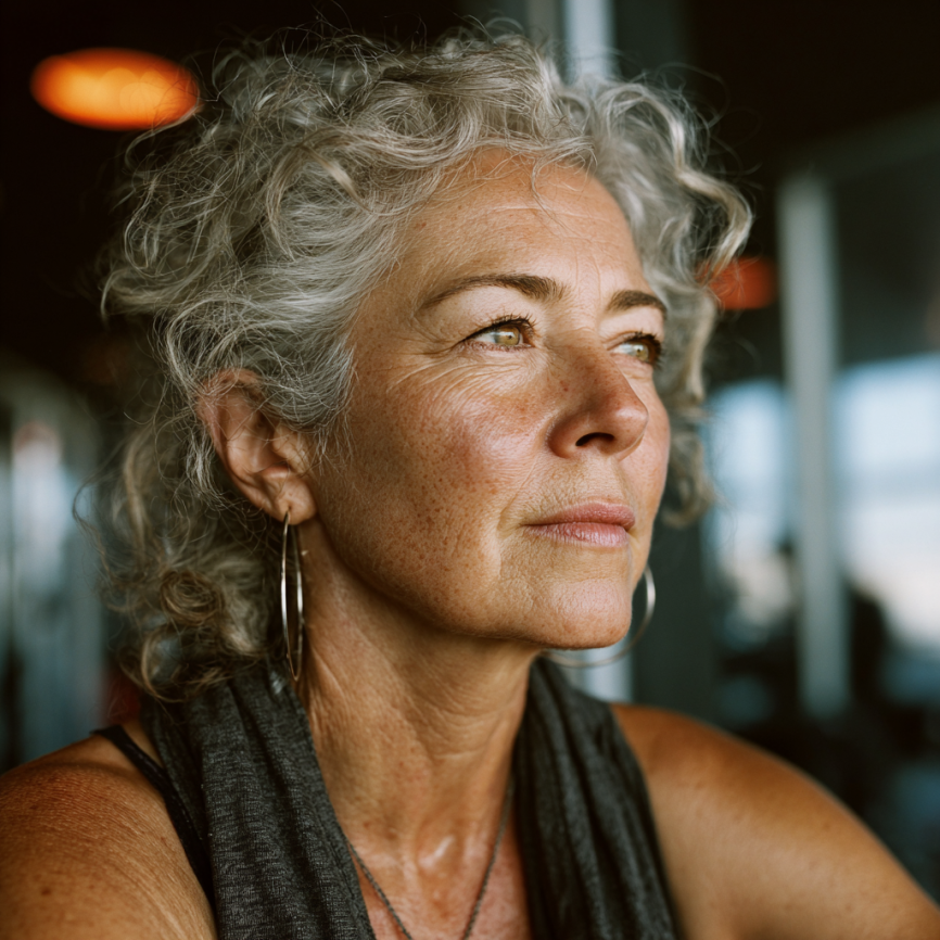 Grupo de personas mayores en clase de yoga